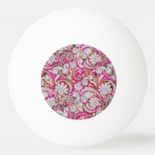 Stomme witte roze paisleypatronen pingpongballen