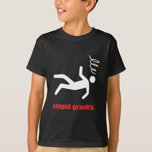 Stomme zwaartekracht - Funny Stuntman Dareduivel T-shirt (Voorkant)