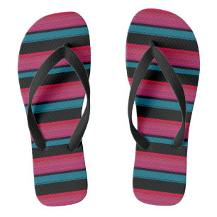 Stomme zwarte roze strepen teenslippers