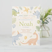 Stomp Chomp And Chew Dinosaur Invitation Editable (Debout devant)