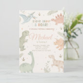 Stomp Chomp And Roar Dinosaur Invitation Editable (Debout devant)