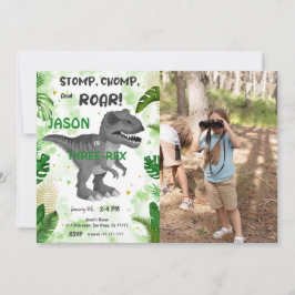 STOMP CHOMP EN BRULLEN! De dinosaurusfoto Kaart