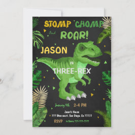 STOMP CHOMP EN BRULLEN! Zijn Dinosaurus Verjaardag Kaart