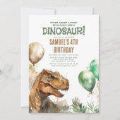 Stomp, Chomp en Roar. Dinosaurs Birthday Party Kaart (Voorkant)