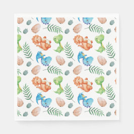 Stomp, Chomp en twee Waterverf Dinosaurus Verjaard Servet