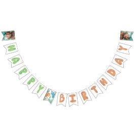 Stomp, Chomp en twee Waterverf Dinosaurus Verjaard Vlaggetjes