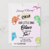 STOMP CHOMP ET CHEW Dinosaur Invitation d'annivers (Devant)