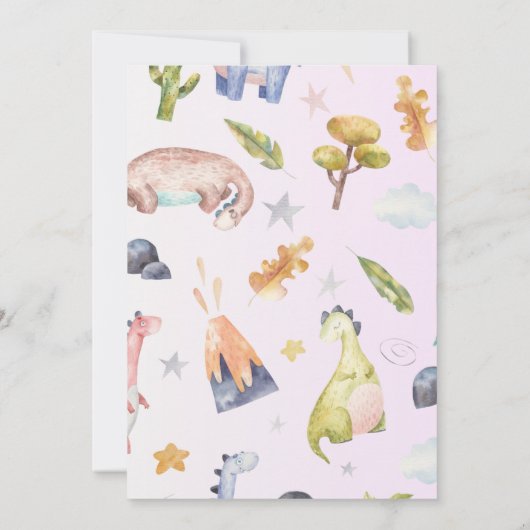 STOMP CHOMP ET CHEW Dinosaur Invitation d'annivers (Dos)