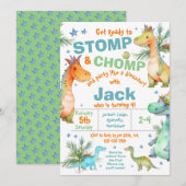 STOMP ! CHOMP ! Invitation à une fête d'anniversai (Devant / Derrière)