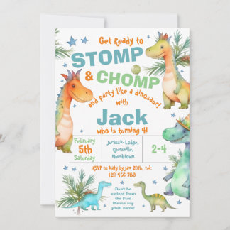 STOMP ! CHOMP ! Invitation à une fête d'anniversai