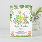 Stomp Chomp Roar Dinosaur Birthday Invitation (Debout devant)