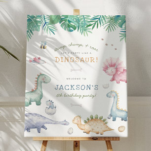 Stomp, Chomp & Roar Dinosaur Boys Verjaardagsfeest Poster