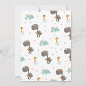 Stomp, Chomp & Roar Dinosaurus Verjaardagsfeest Kaart (Achterkant)