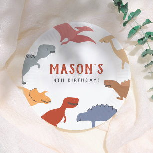Stomp, Chomp & Roar! Dinosaurussen Jongen Verjaard Papieren Bordje