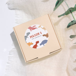 Stomp, Chomp & Roar! Dinosaurussen Jongen Verjaard Ronde Sticker