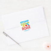 Stomp Chomp Roar Schattigee Dinosaurus Verjaardag Ronde Sticker (Envelop)