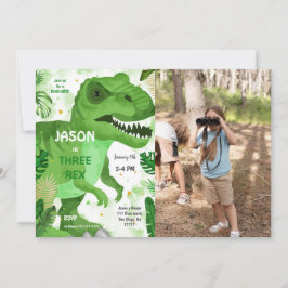 STOMP CHOMP Zijn Dinosaurus Verjaardag Foto Kaart