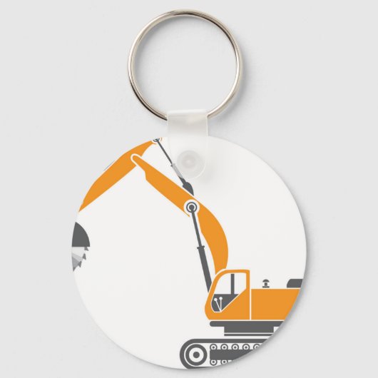 Stomp en stone Cutter Excavator Vector Sleutelhanger (Voorkant)