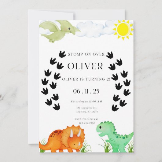 Stomp on Over Birthday Party Invitation Kaart (Voorkant)