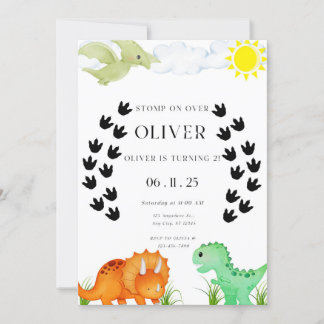 Stomp on Over Birthday Party Invitation Kaart