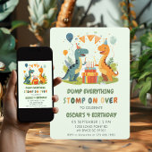 Stomp op de verjaardag van de dinosaurus kaart