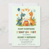 Stomp op de verjaardag van de dinosaurus kaart (Voorkant)