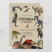 Stomp op Dino Verjaardag Kaart (Voorkant / Achterkant)