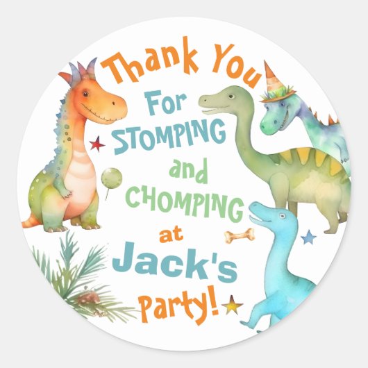 STOMP personnalisé ! CHOMP ! Stickers Dinosaure (Devant)