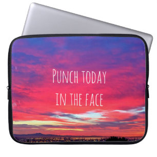 Stomp vandaag in het gezicht Hot Pink Blue Sunset  Laptop Sleeve
