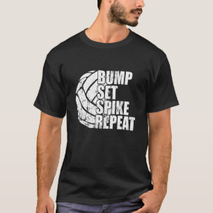 Stomp Zet Smash Herhaal Bal Sport Spel Volleybal T-shirt