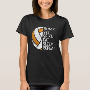 Stomp Zet Spike Eet Slaap Herhaal Volleybal 4 T-shirt