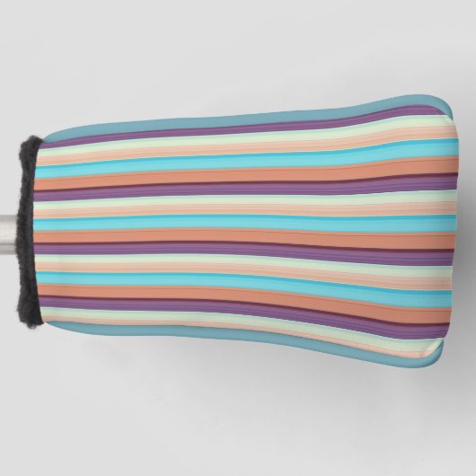 Stompblauwe strepen golfheadcover (Voorkant)