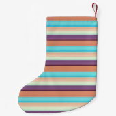 Stompblauwe strepen kleine kerstsok (Achterkant)