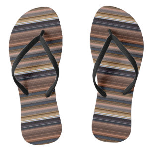 Stompblauwe strepen teenslippers