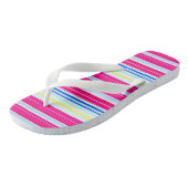 Stompen met blauwe roze strepen teenslippers (Schuin)