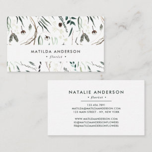Stompen waterverf florist elegant stijlvol bu visitekaartje