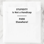 Stompheid is geen Handicap. Rechthoekige Sticker (Tas)