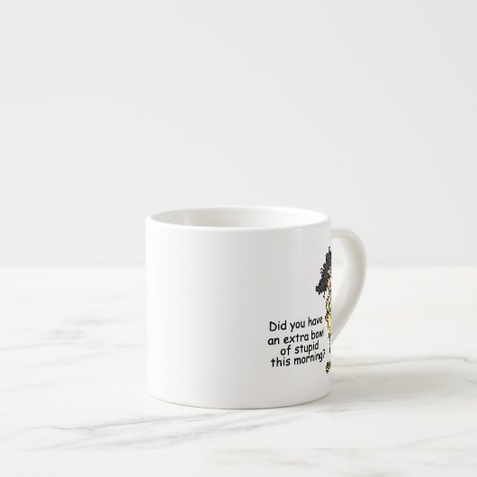 Stompzinnigheid Humor Espresso Kop (Voorkant rechts)
