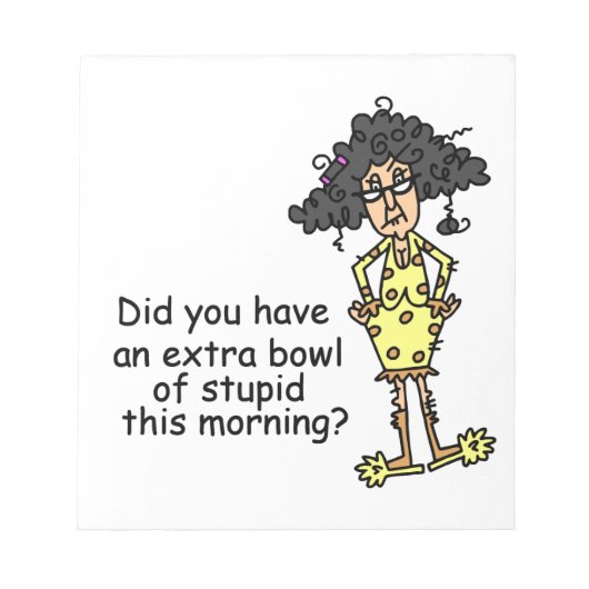 Stompzinnigheid Humor Notitieblok (Voorkant)