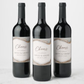 Stone Agate Marble Cheers Wine Label Wijn Etiket (Flessen)
