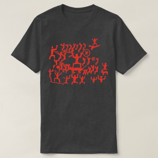 Stone Age Cave Painting Paleolithic Art Pattern T-shirt (Design voorkant)