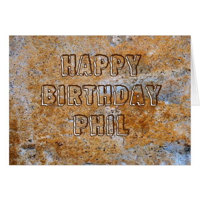 Stone Age Happy Birthday Phil (Voorkant Horizontaal)