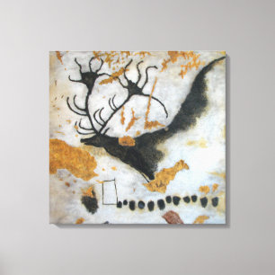 Stone Age Lascaux Megaloceros Cave Painting Canvas Afdruk