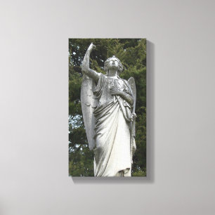 Stone Angel Black en White Canvas Afdruk