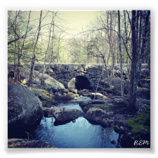 Stone Arch Bridge, Hillsboro New Hampshire Foto Afdruk (Voorkant)