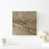 Stone Background - Marble Travertine Rock Sjabloon Vierkante Klok (Huis)