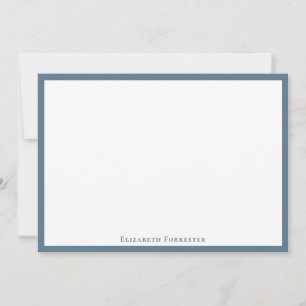 Stone Blue Elegant Modern Flat Note Card Notitiekaartje