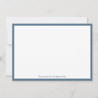 Stone Blue Elegant Modern Flat Note Card Notitiekaartje