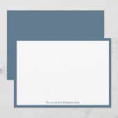 Stone Blue Elegant Modern Flat Note Card Notitiekaartje (Voorkant / Achterkant)