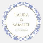 Stone Blue Patterned Stickers (Voorkant)